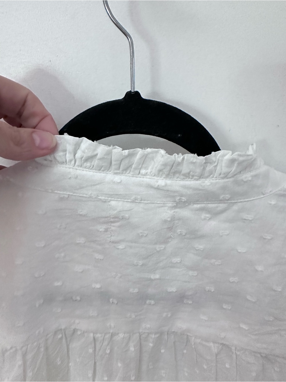 Aspiga L Carrie Dobby white Eyelet Pintuck 100% organic Cotton cottagecore top - Picture 14 of 15